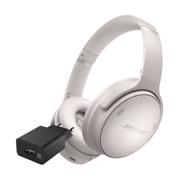 Bose Quietcomfort 45 Wit + XtremeMac Oplader met Usb A Poort 12W