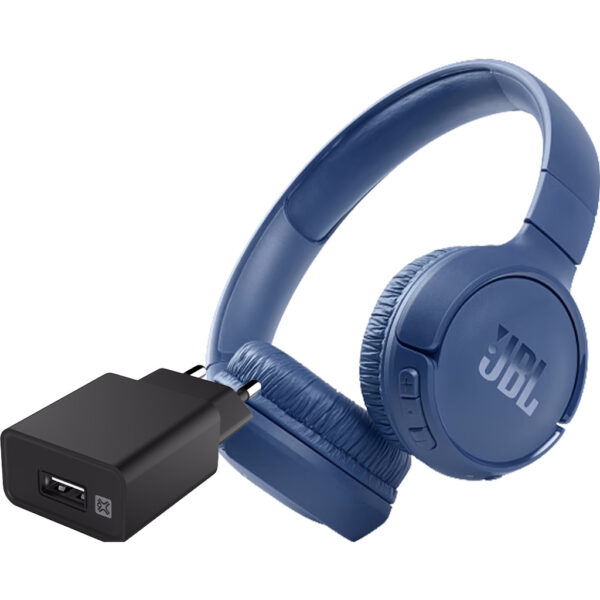 JBL Tune 510BT Blauw + XtremeMac Oplader met Usb A Poort 12W