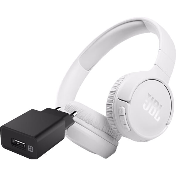 JBL Tune 510BT Wit + XtremeMac Oplader met Usb A Poort 12W