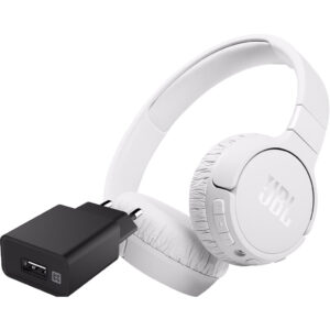 JBL Tune 660NC Wit + XtremeMac Oplader met Usb A Poort 12W