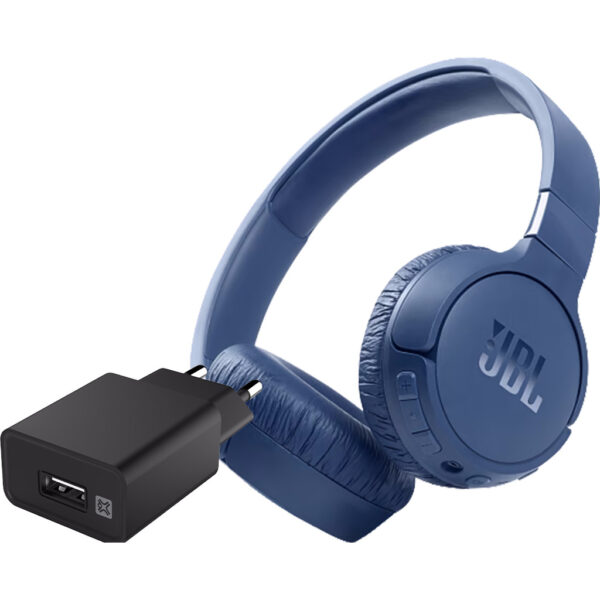 JBL Tune 660NC Blauw + XtremeMac Oplader met Usb A Poort 12W