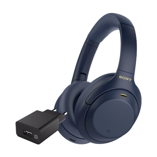 Sony WH-1000XM4 Blauw + XtremeMac Oplader met Usb A Poort 12W