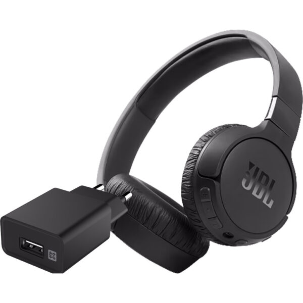 JBL Tune 660NC Zwart + XtremeMac Oplader met Usb A Poort 12W