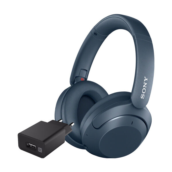 Sony WH-XB910N Blauw +  XtremeMac Oplader met Usb A Poort 12W